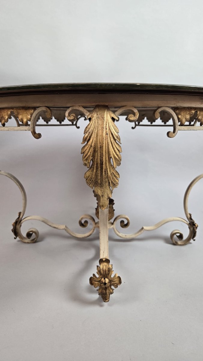 Wrought Iron Coffee Table, Circa 1950-photo-4