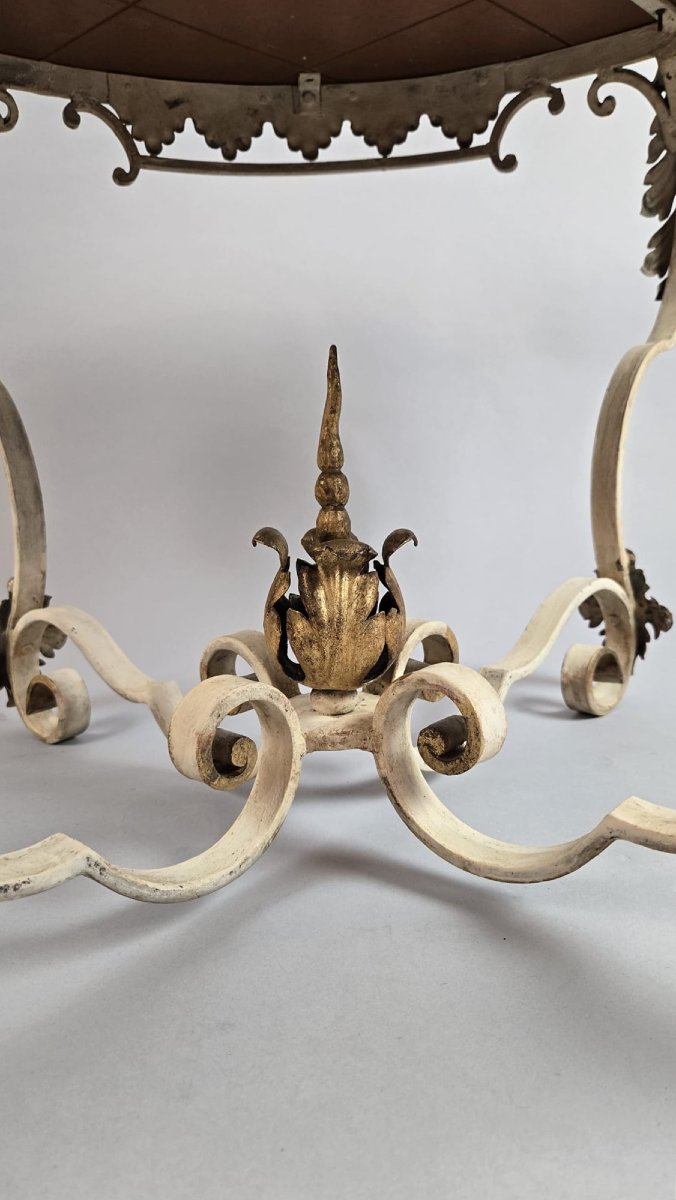 Wrought Iron Coffee Table, Circa 1950-photo-3