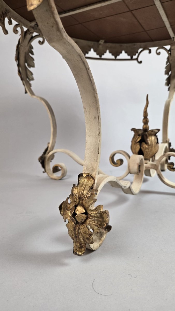 Wrought Iron Coffee Table, Circa 1950-photo-4