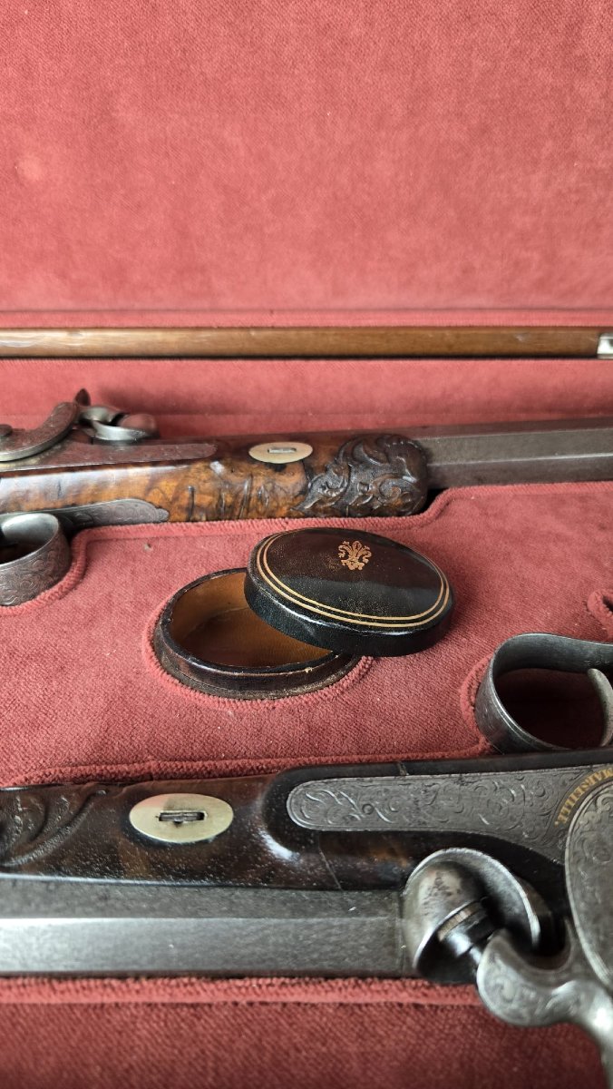 Pair Of Dueling Pistols, France Circa 1850-photo-4