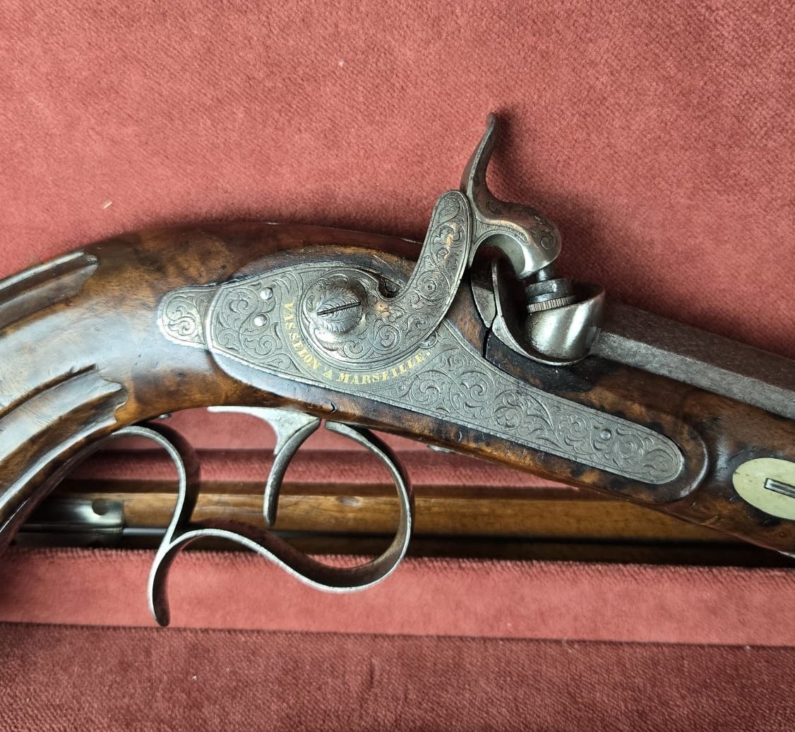 Pair Of Dueling Pistols, France Circa 1850-photo-1