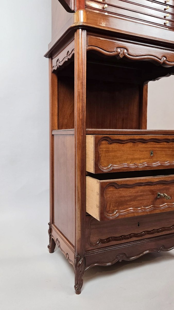 Médailler en acajou, fin 19th-photo-4