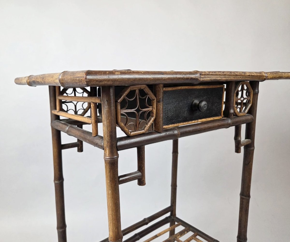 Petite table d'appoint façon bambou-photo-3