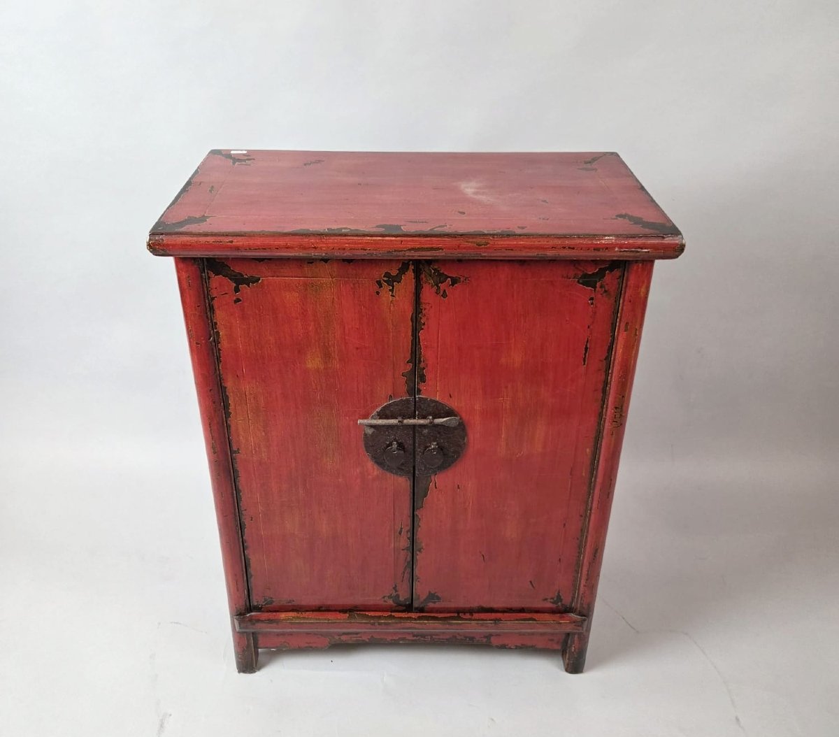 Petite armoire Chinoise en bois laqué rouge, 20th-photo-2