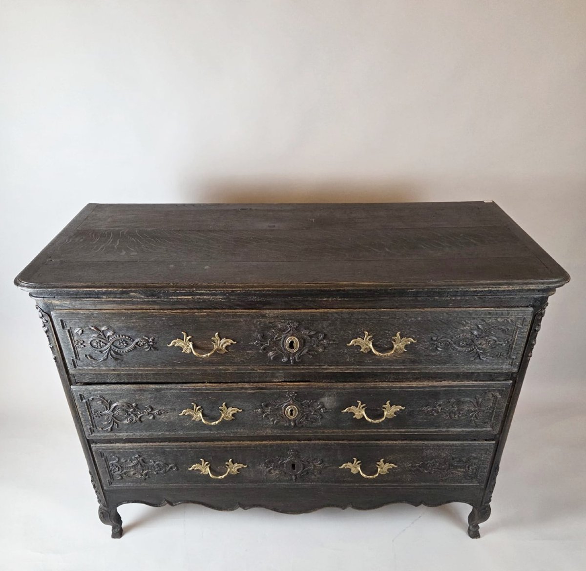Louis XV Style Chest Of Drawers In Patinated Wood-photo-2
