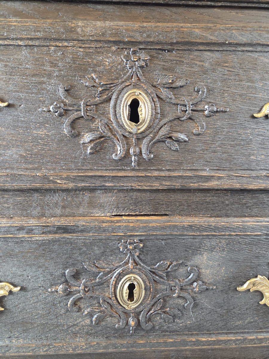 Louis XV Style Chest Of Drawers In Patinated Wood-photo-2