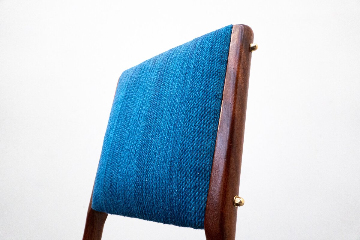 Suite de 6 chaises bleues, modèle 634, par Carlo De Carli pour Cassina, Italie, années 1950.-photo-3