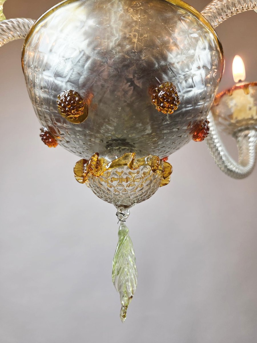 Lustre Murano à 5 bras de lumière-photo-3