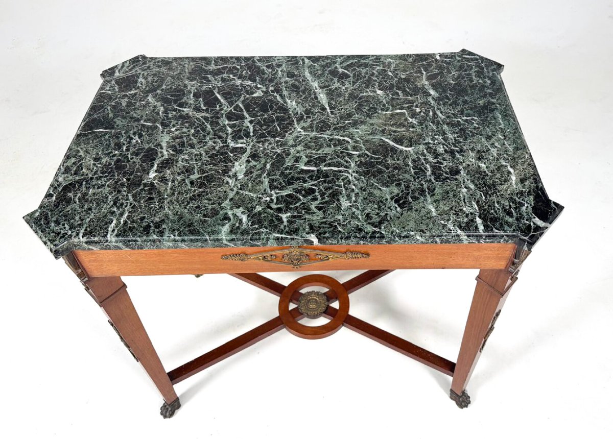 Console Louis XVI à plateau en marbre-photo-1