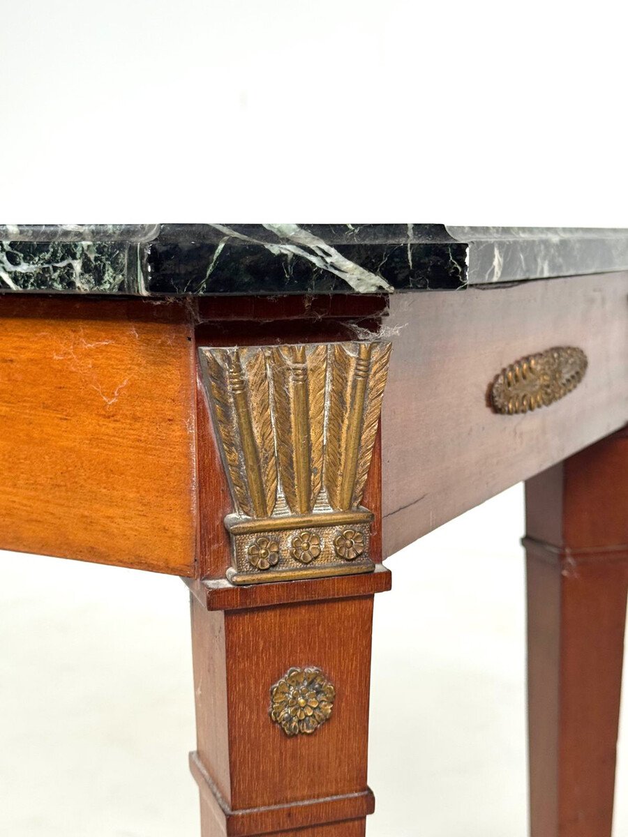 Console Louis XVI à plateau en marbre-photo-4