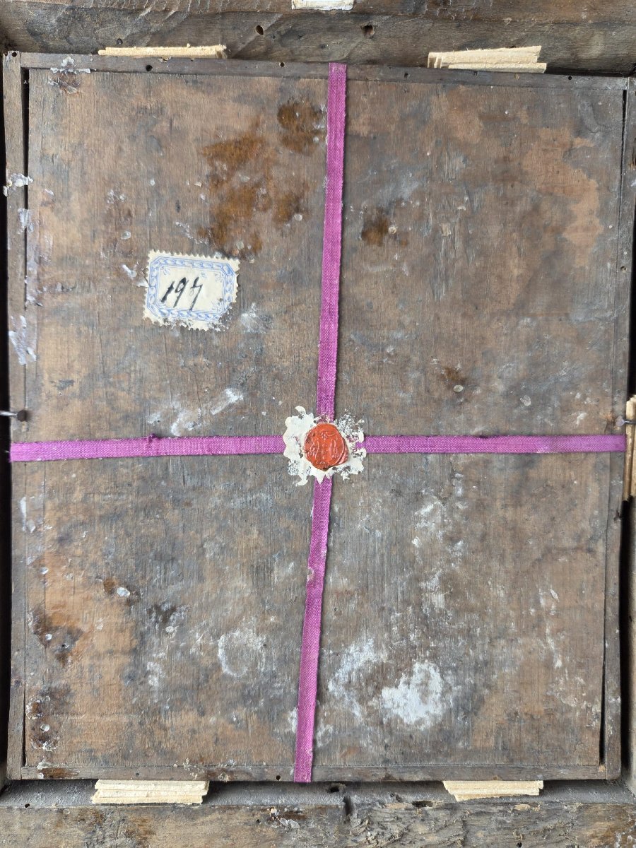 Reliquary Frame With Agnus Dei And Relics Of Saint Mansuet – Italy, 18th Century-photo-2