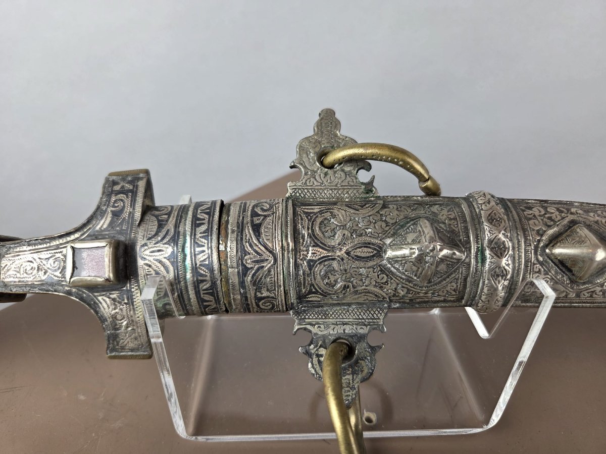 Moroccan Silver And Niell Dagger, 19th Century -photo-3