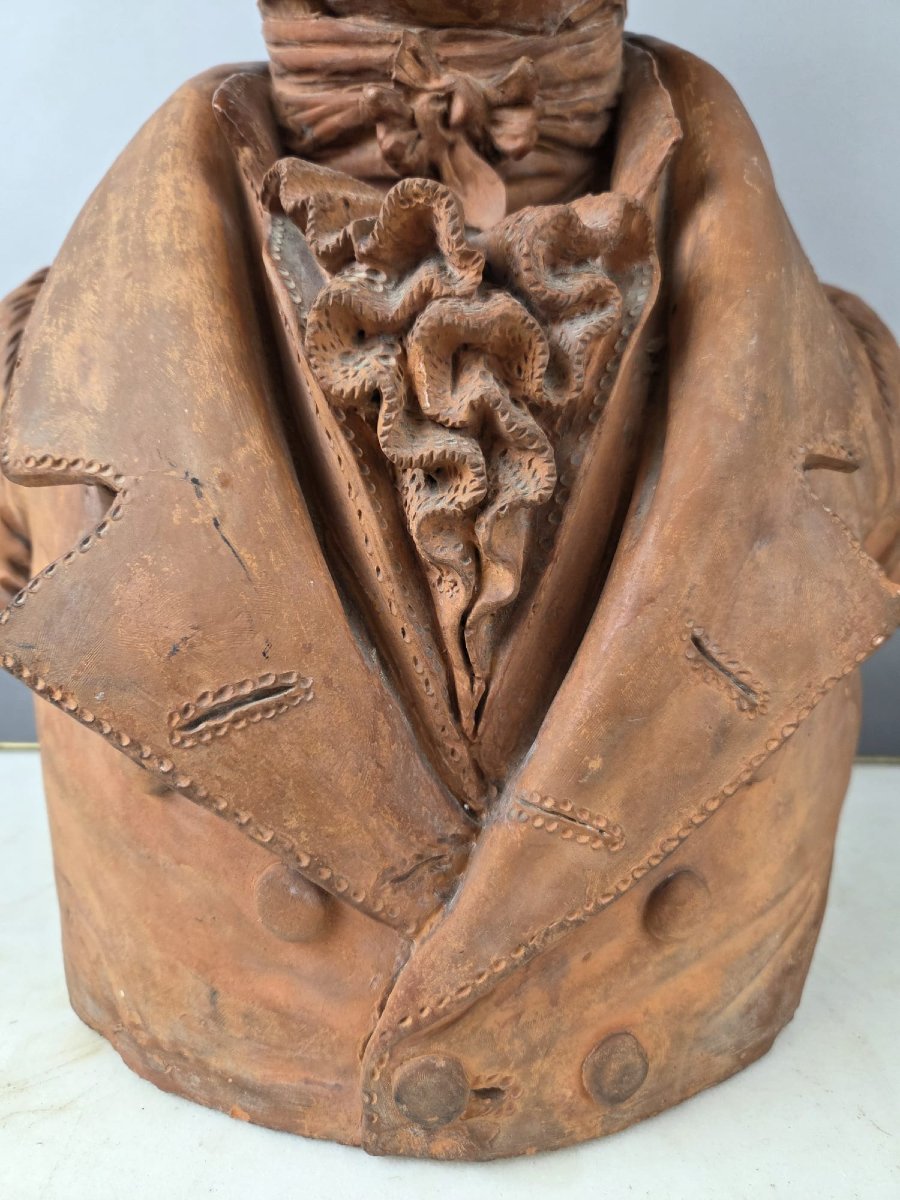 Buste en terre cuite d'époque Empire,  non signé, vers 1800-photo-2