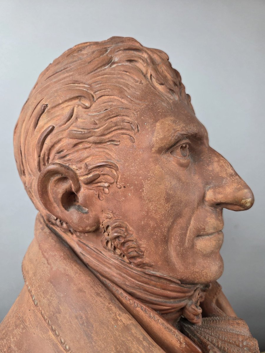 Buste en terre cuite d'époque Empire,  non signé, vers 1800-photo-4