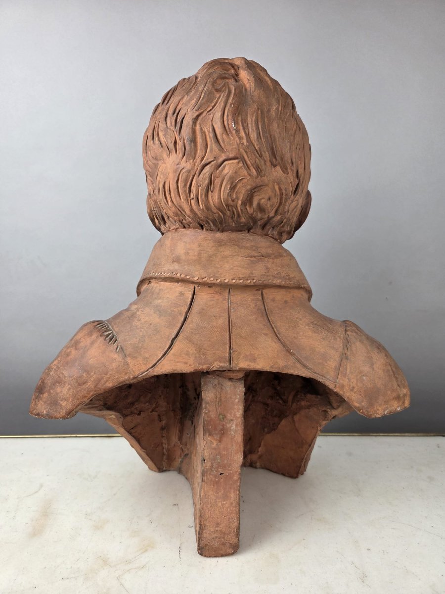 Buste en terre cuite d'époque Empire,  non signé, vers 1800-photo-1