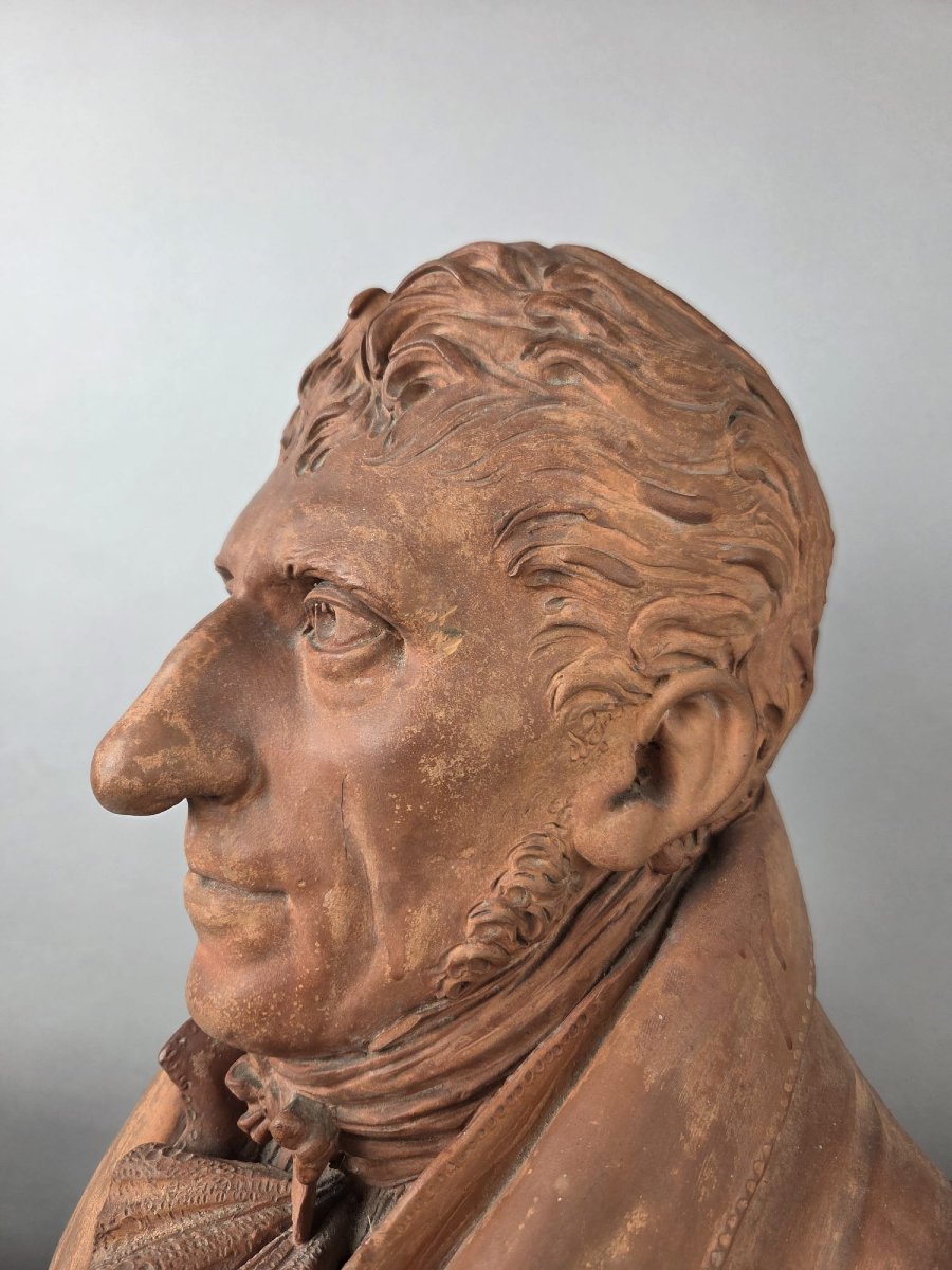Buste en terre cuite d'époque Empire,  non signé, vers 1800-photo-3