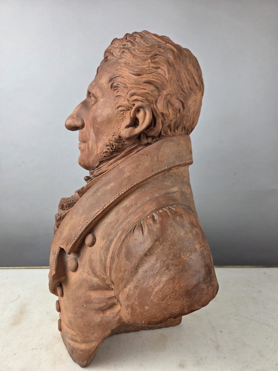 Buste en terre cuite d'époque Empire,  non signé, vers 1800-photo-5