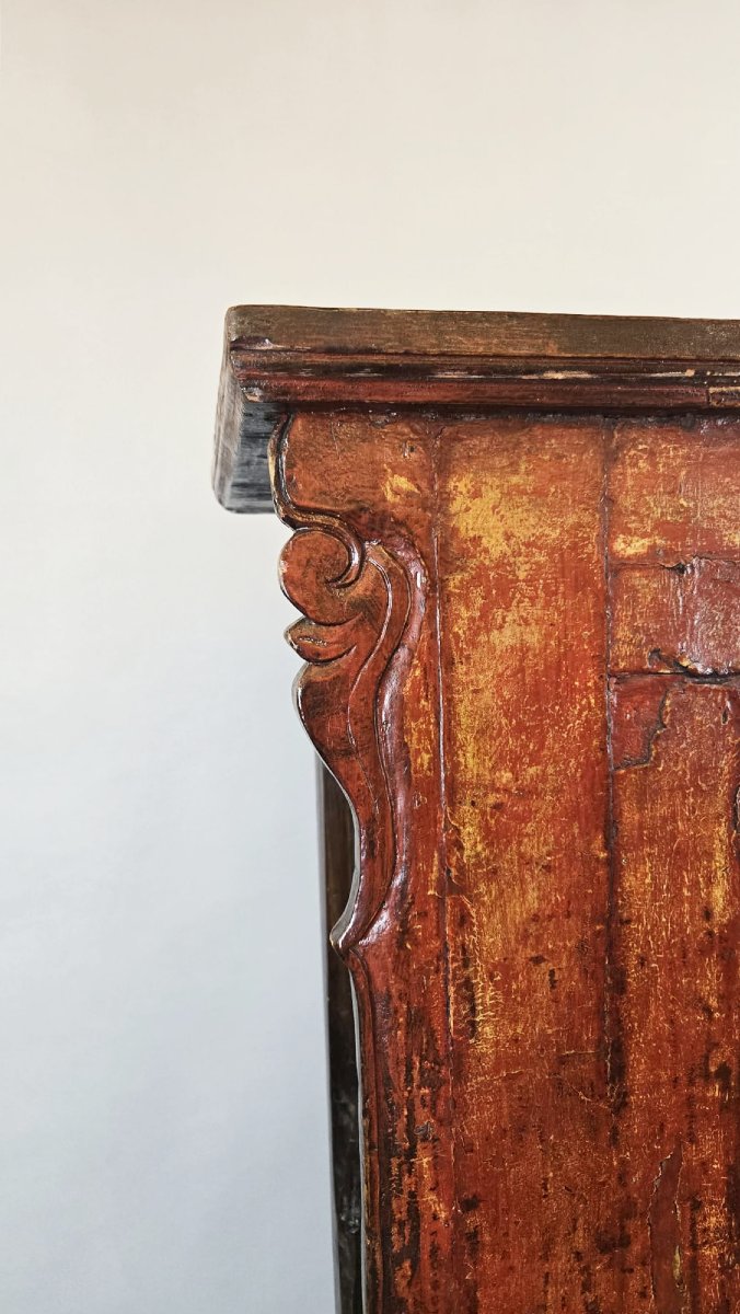 Armoire chinoise en bois laqué rouge – XIXe siècle-photo-2