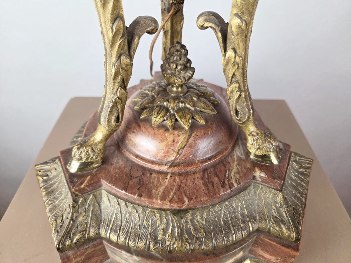 Lamp Base In Marble And Gilt Bronze, Napoleon III Period-photo-6