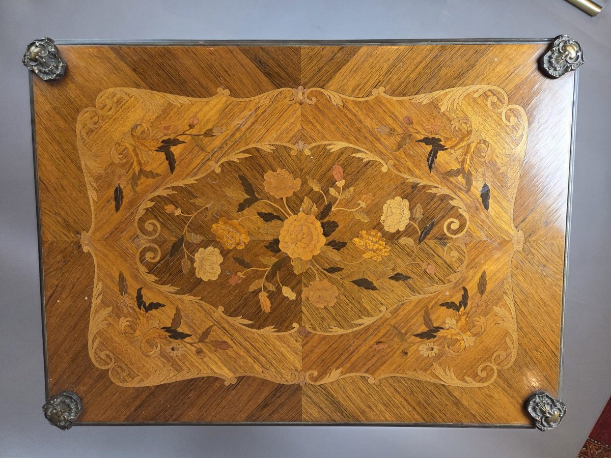 Louis XV Style Marquetry Wood Games Table, Early 20th Century-photo-1