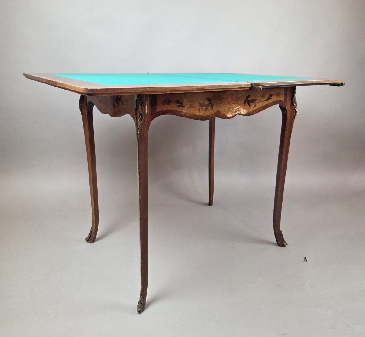 Louis XV Style Marquetry Wood Games Table, Early 20th Century-photo-4