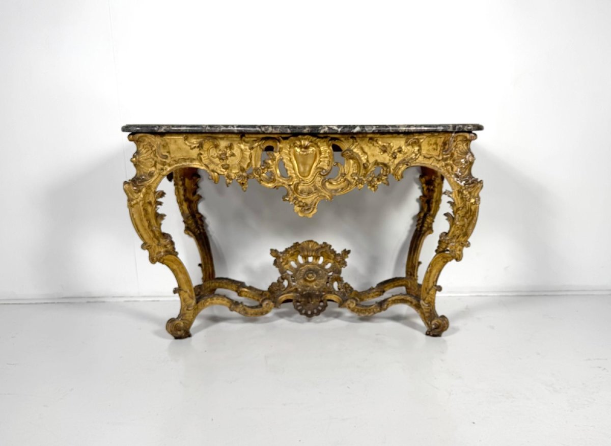 Louis XV Giltwood Console Table, 18th-photo-3