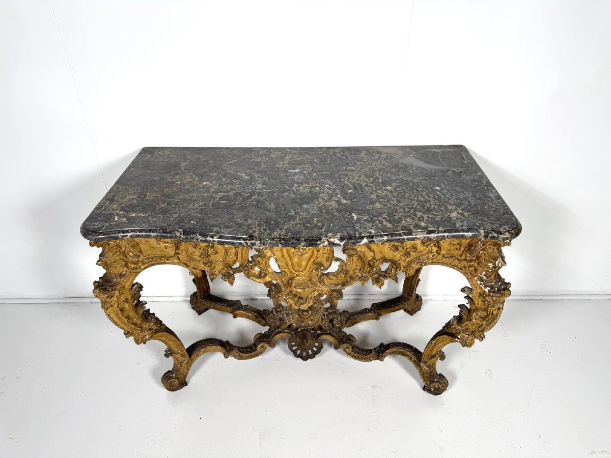 Louis XV Giltwood Console Table, 18th-photo-7