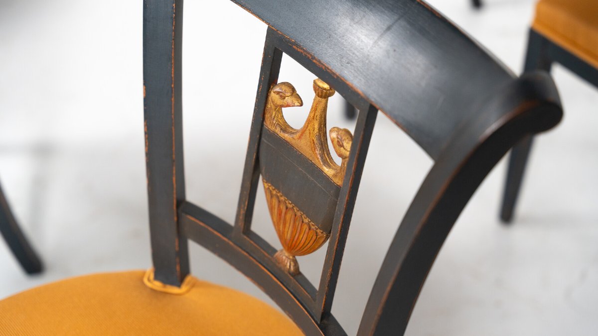 Suite de 2 fauteuils et 4 chaises de style Empire-photo-2