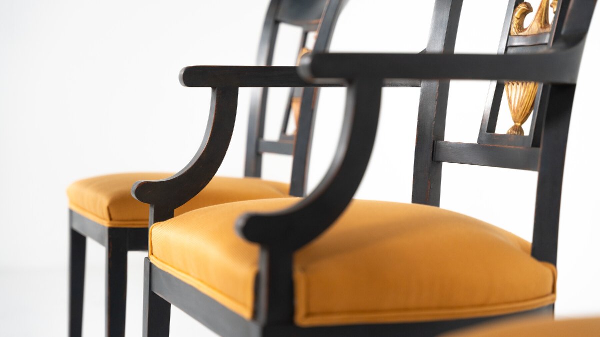 Suite de 2 fauteuils et 4 chaises de style Empire-photo-3