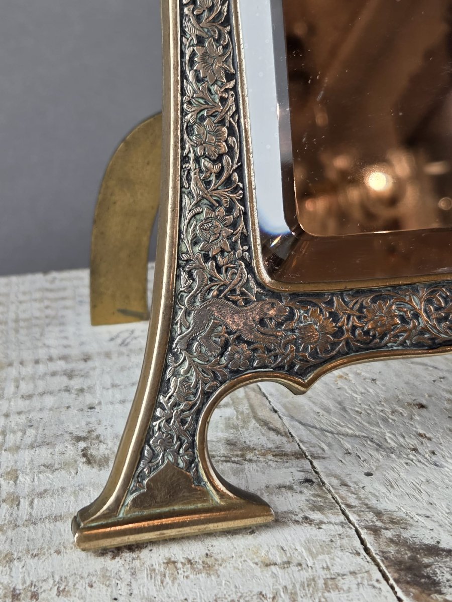 Susse Frères Paris, Finely Chiseled Copper Mirror-photo-1