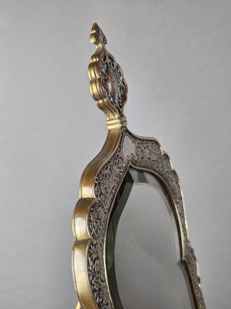 Susse Frères Paris, Finely Chiseled Copper Mirror-photo-4