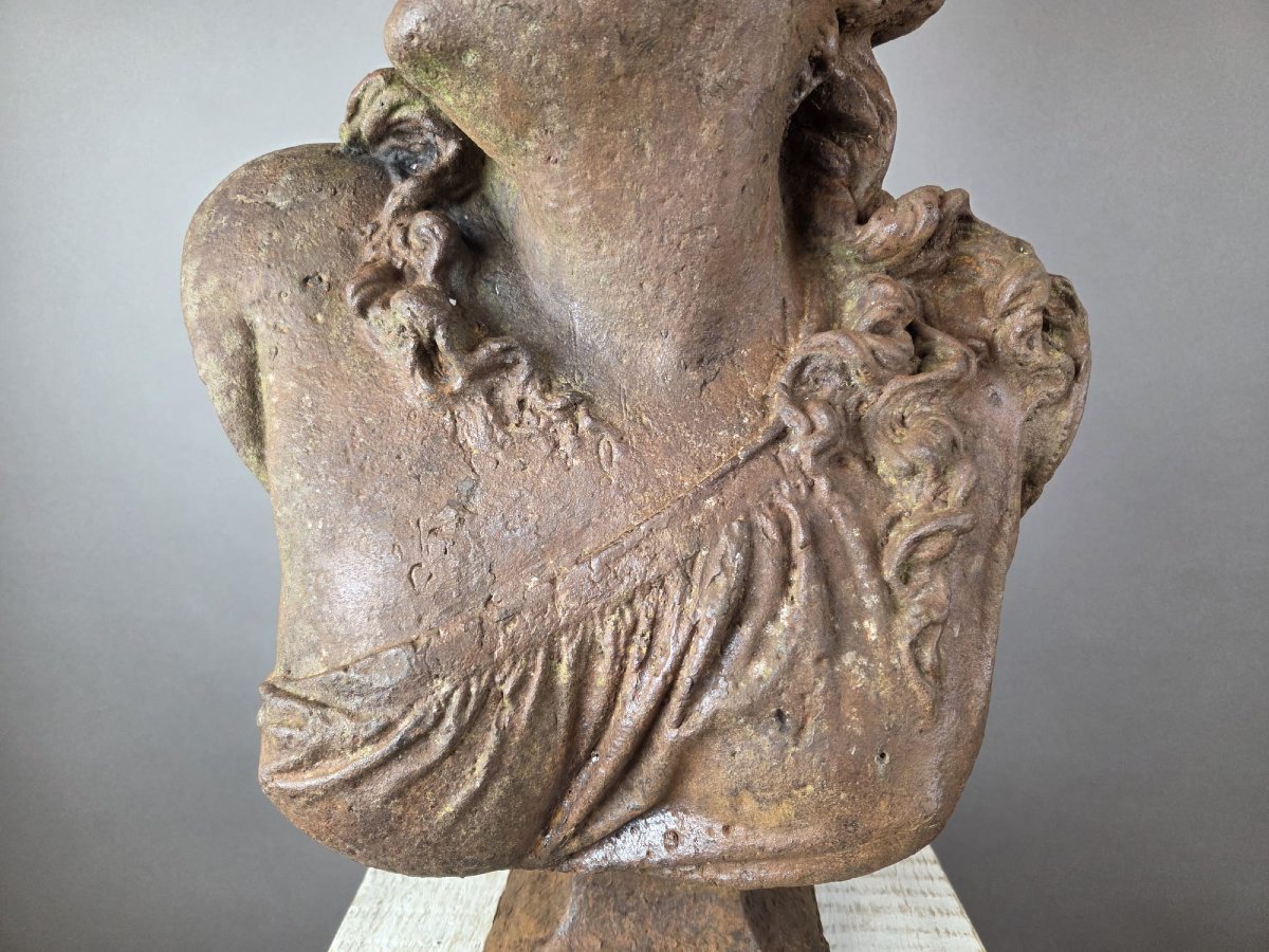 C. Belleuse d'après, buste en fonte "L'éveil"-photo-3