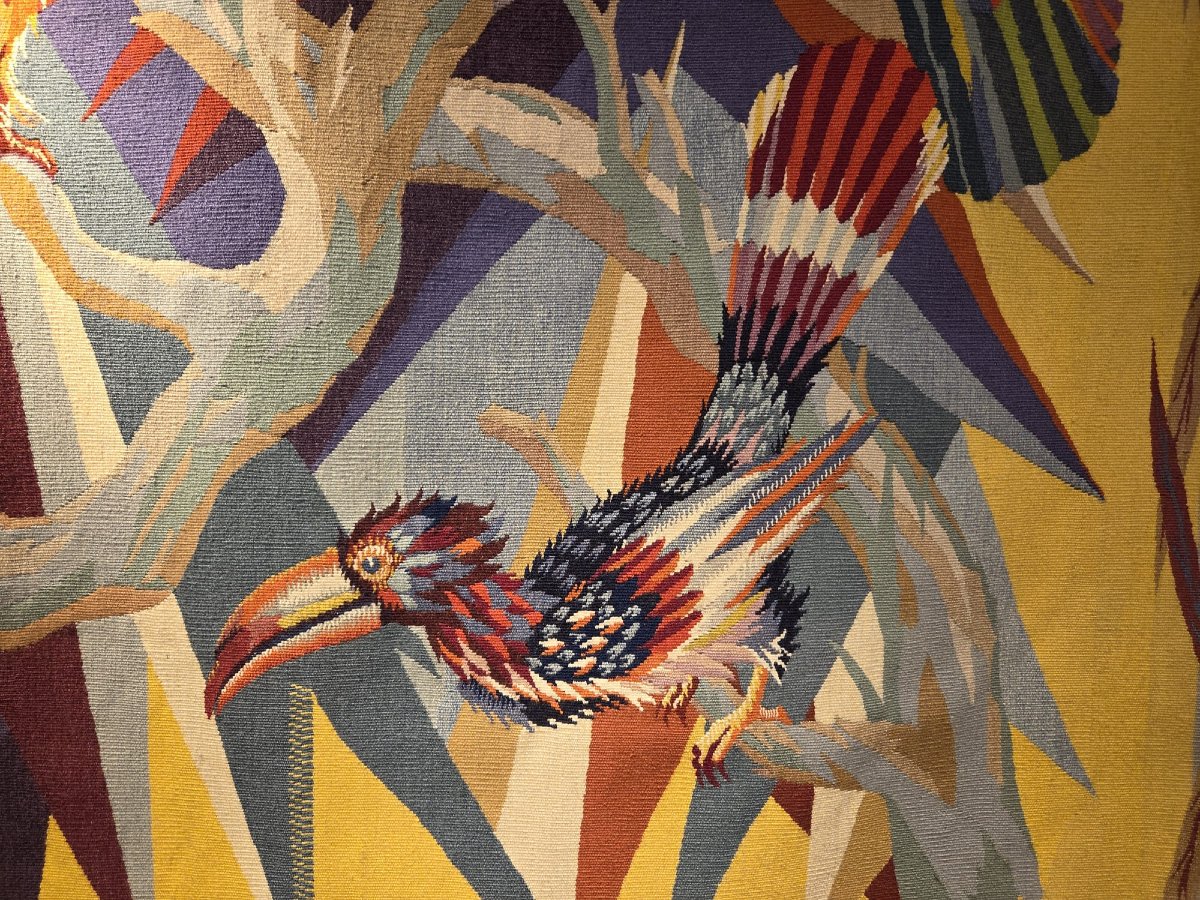 Jean van Noten ,belge 1903-1982 tapisserie aux oiseaux  circa 1960 -photo-3