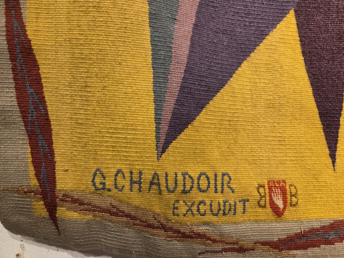 Jean van Noten ,belge 1903-1982 tapisserie aux oiseaux  circa 1960 -photo-3