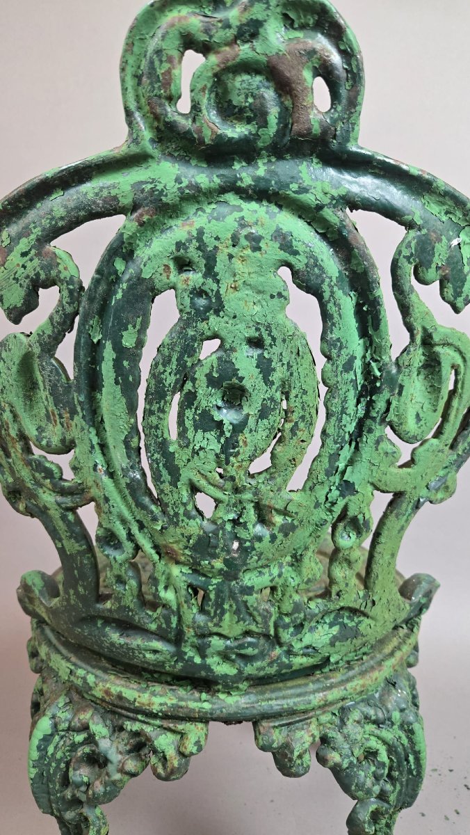 Set Of 4 Cast Iron Garden Chairs-photo-5