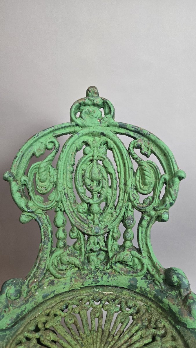 Set Of 4 Cast Iron Garden Chairs-photo-6