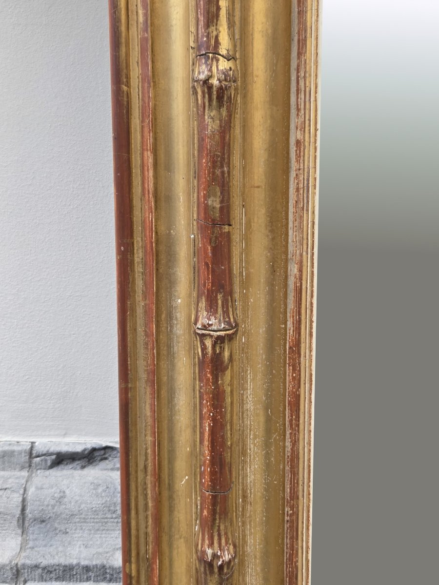 Fireplace Mirror In Wood And Gilded Stucco, 19th-photo-4