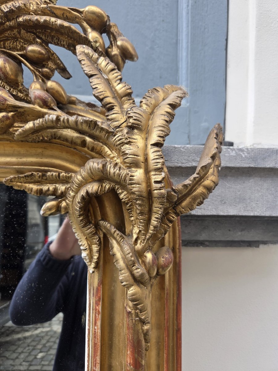 Fireplace Mirror In Wood And Gilded Stucco, 19th-photo-5