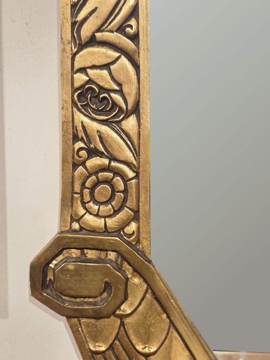 Miroir en bois doré, vers 1920-photo-2