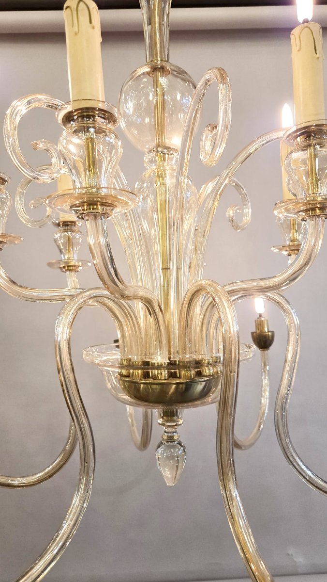 Lustre Murano à 12 bras et volutes-photo-2