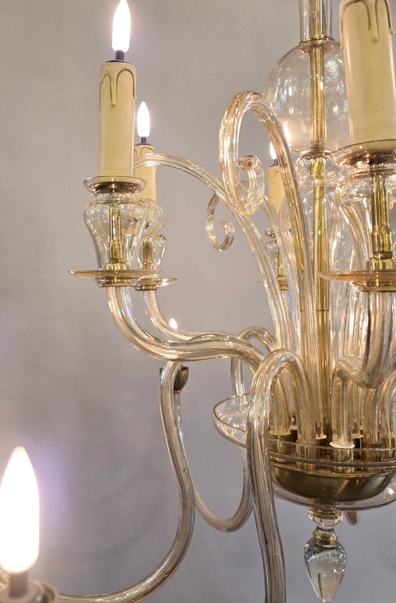 Lustre Murano à 12 bras et volutes-photo-3