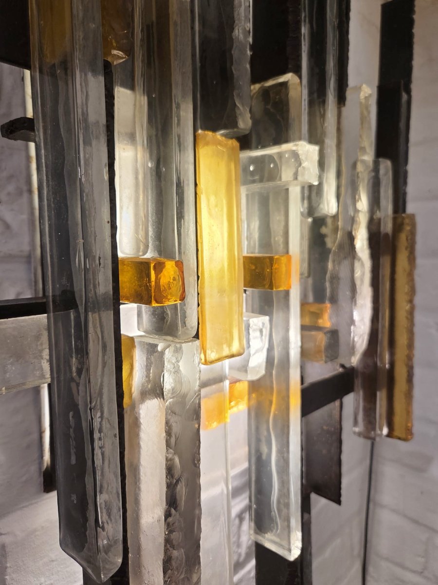 Applique en verre coloré et métal, Italie vers 1960-photo-3