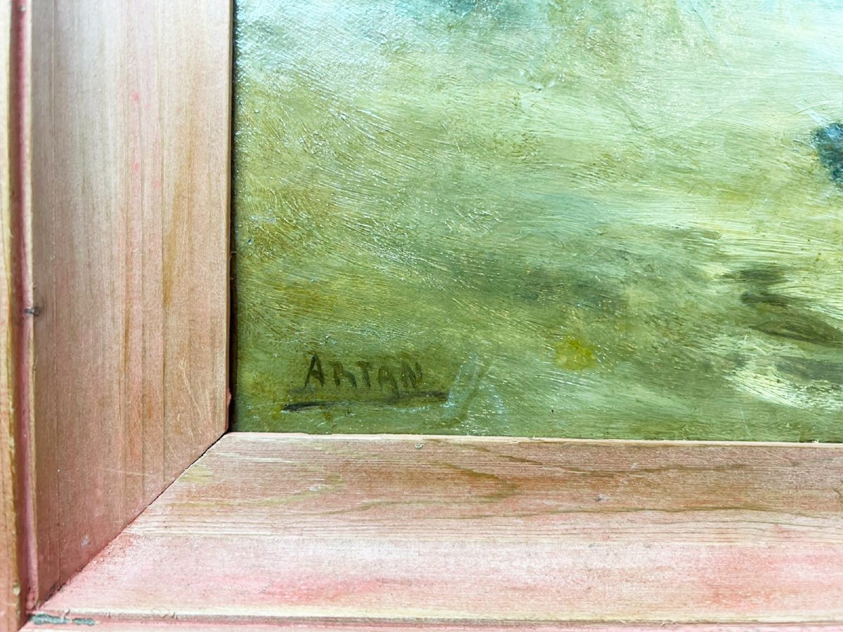 Oil On Canvas "marine", Louis Artan De Saint-martin (1837-1890)-photo-1