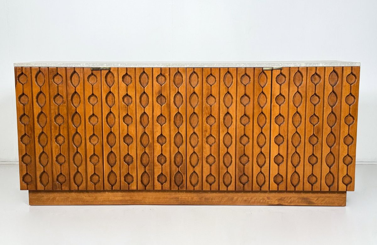 Enfilade contemporaine en bois et travertin, Italie-photo-2