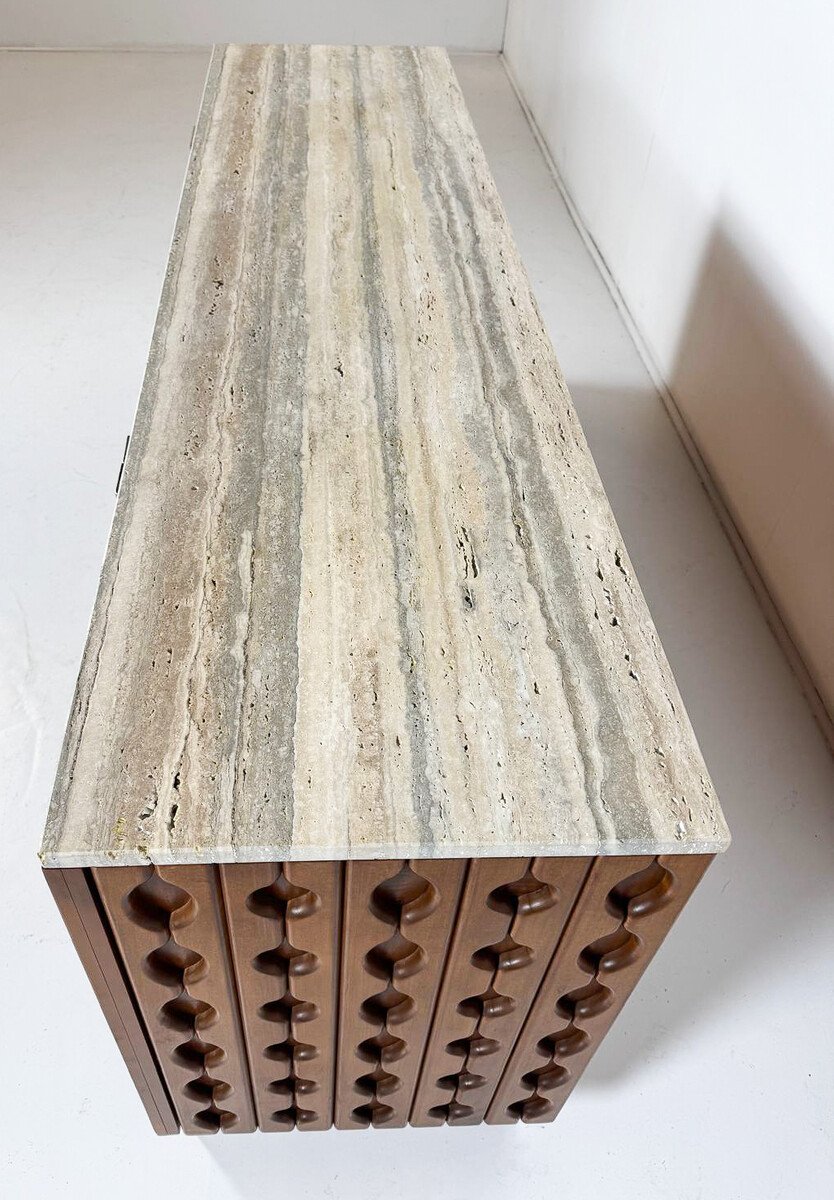 Enfilade contemporaine en bois et travertin, Italie-photo-2