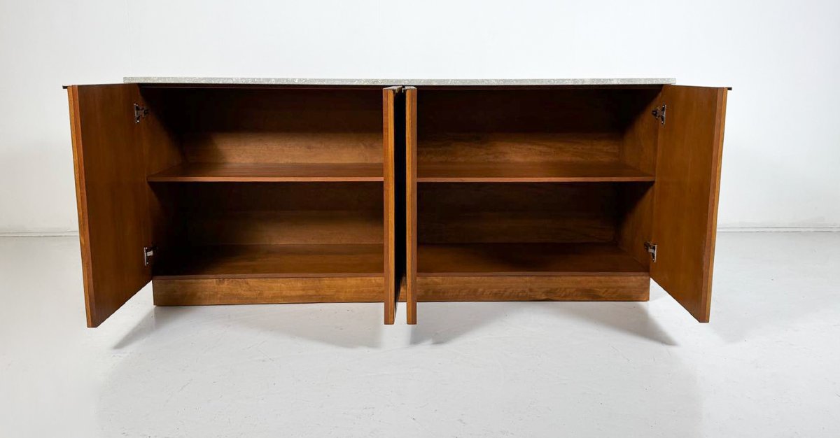 Enfilade contemporaine en bois et travertin, Italie-photo-3