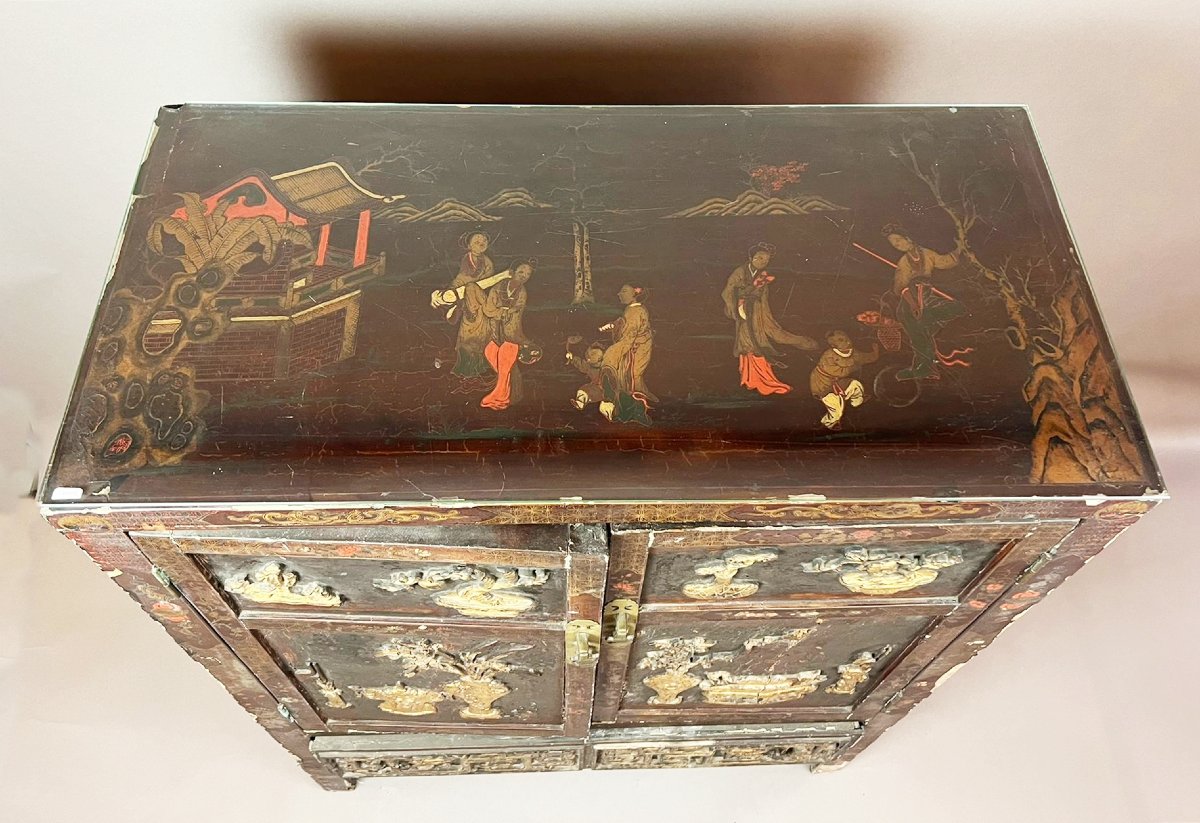 Armoire chinoise en bois laqué, XIXe siècle-photo-8