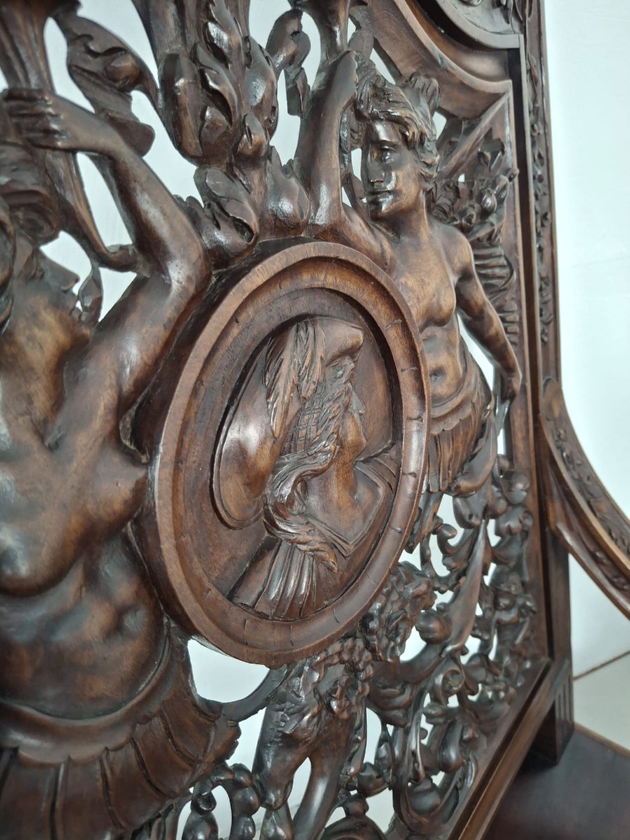 Pair Of Renaissance Armchairs, 19th Century-photo-5