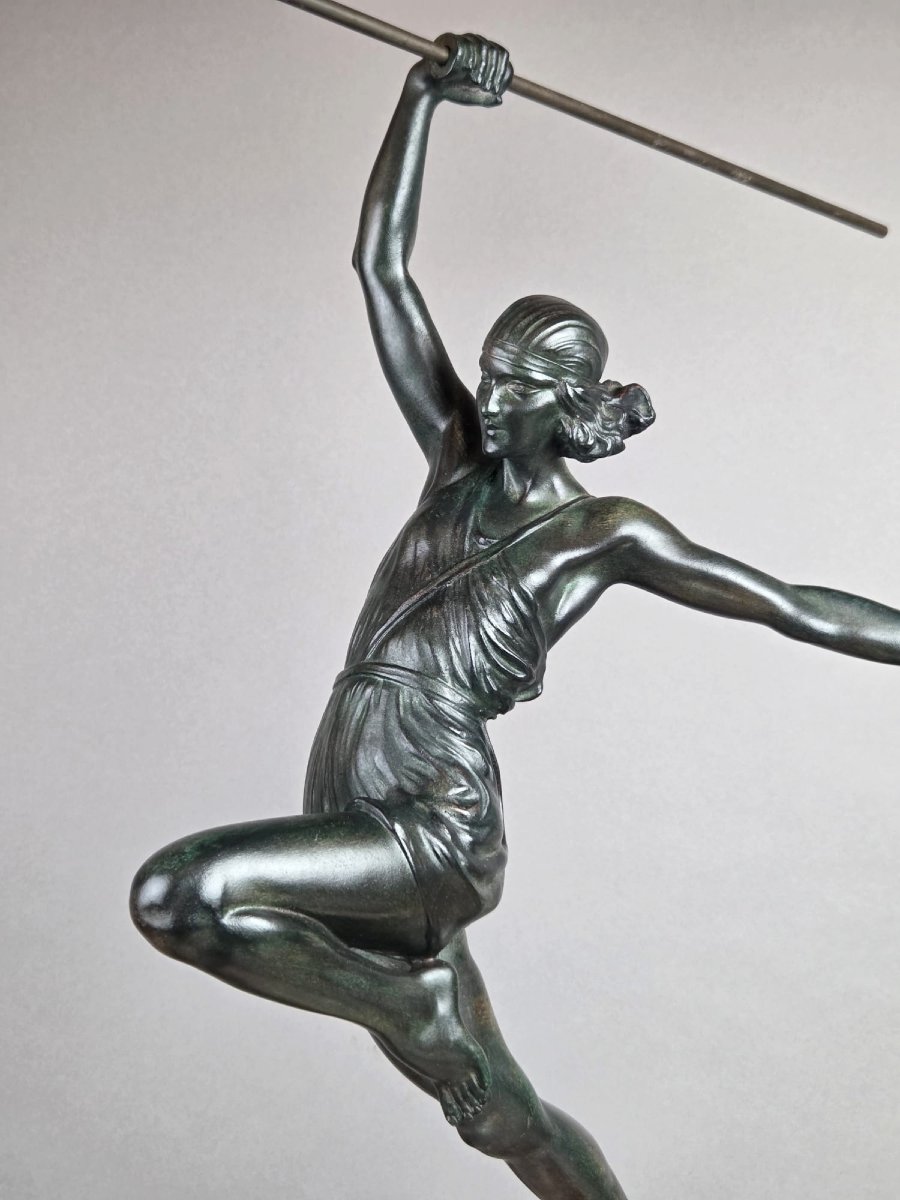 Pierre Le Faguays, Max Le Verrier Bronze With Green Patina -photo-2