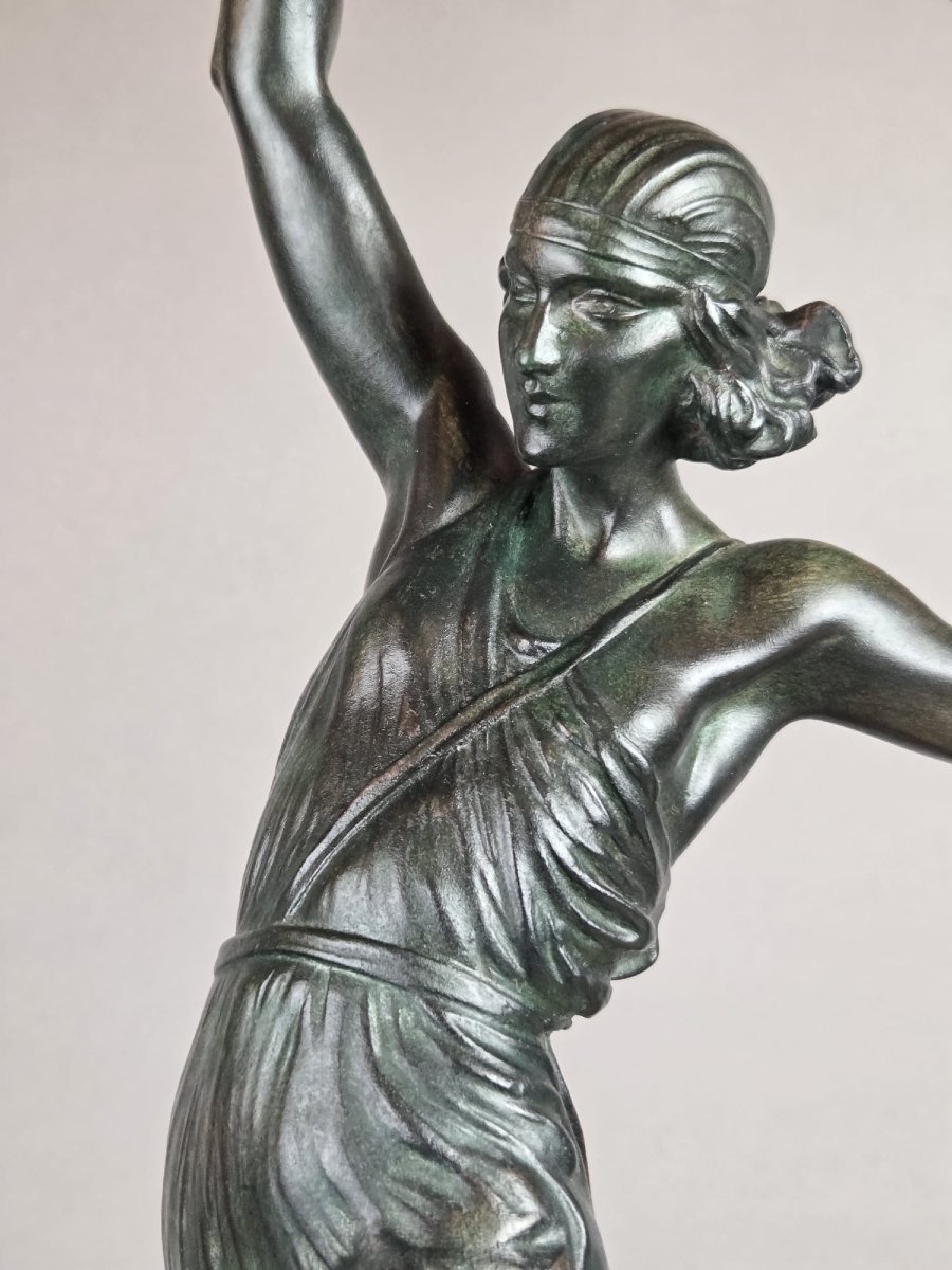 Pierre Le Faguays, Max Le Verrier Bronze With Green Patina -photo-4